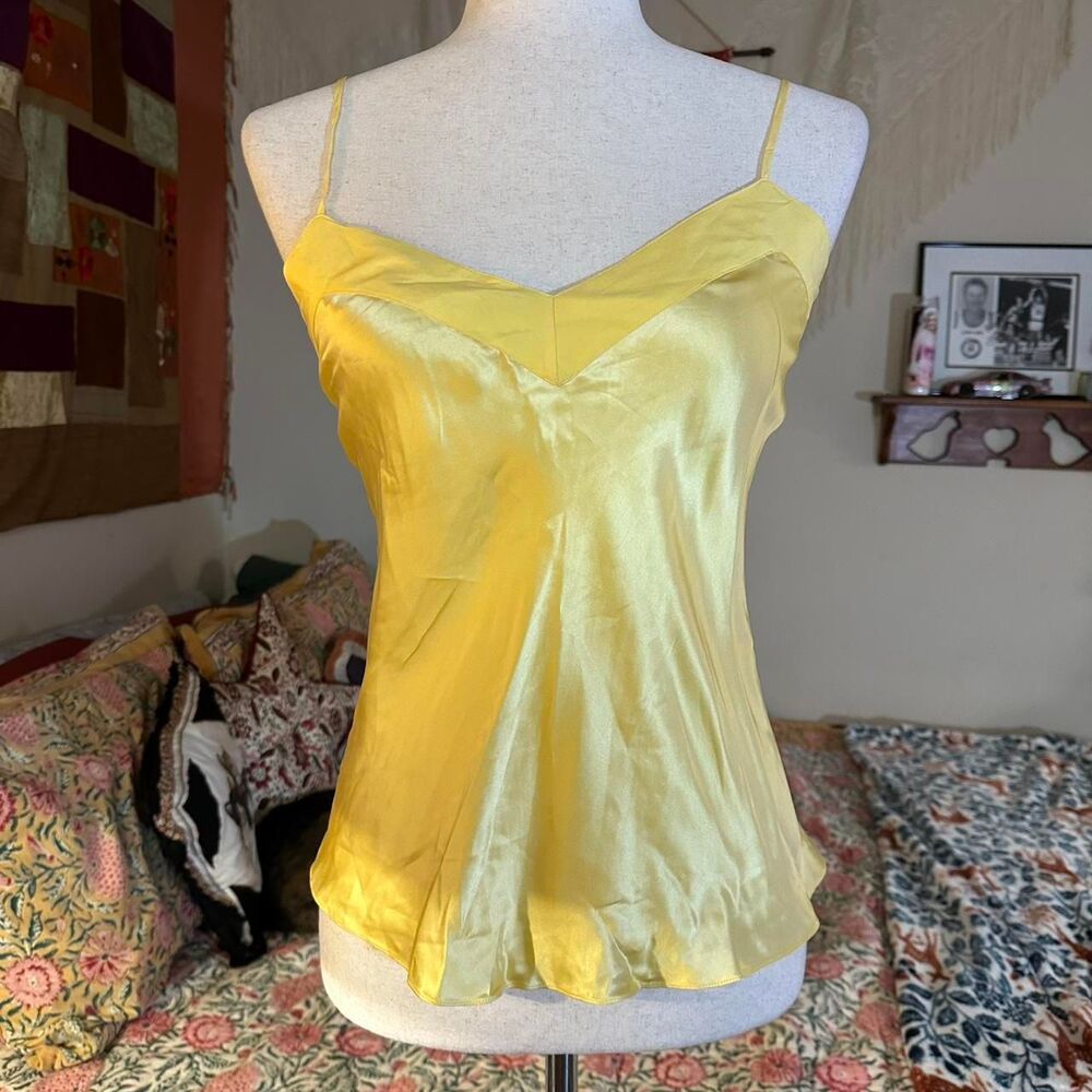1980s Butter Yellow Robuck and Co., Sears,  “Venchelle” 100% Pure Silk Camisole